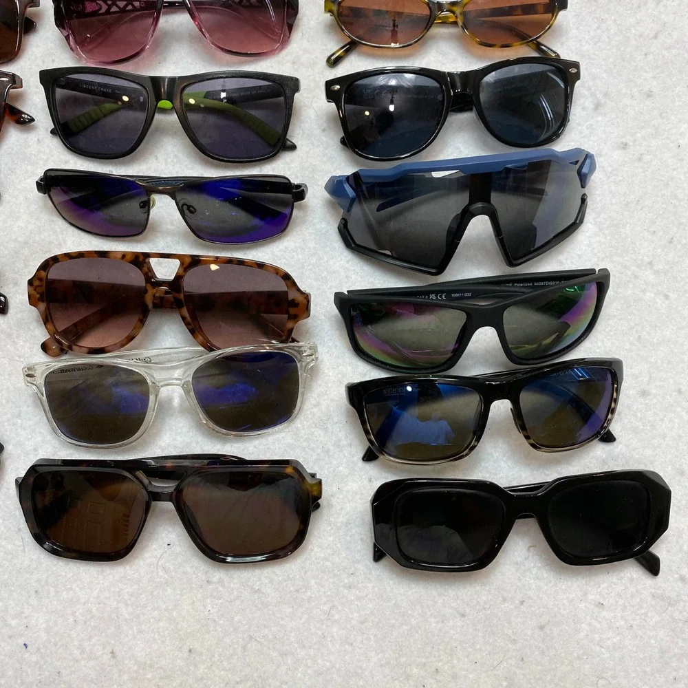 Lot Of 20 Sunglasses Bulk Mixed OS Multicolor Sporty Retro Aviator